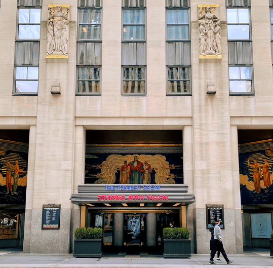 An image on the Intelligence Awakening Mankind art located above the tonight show entrance