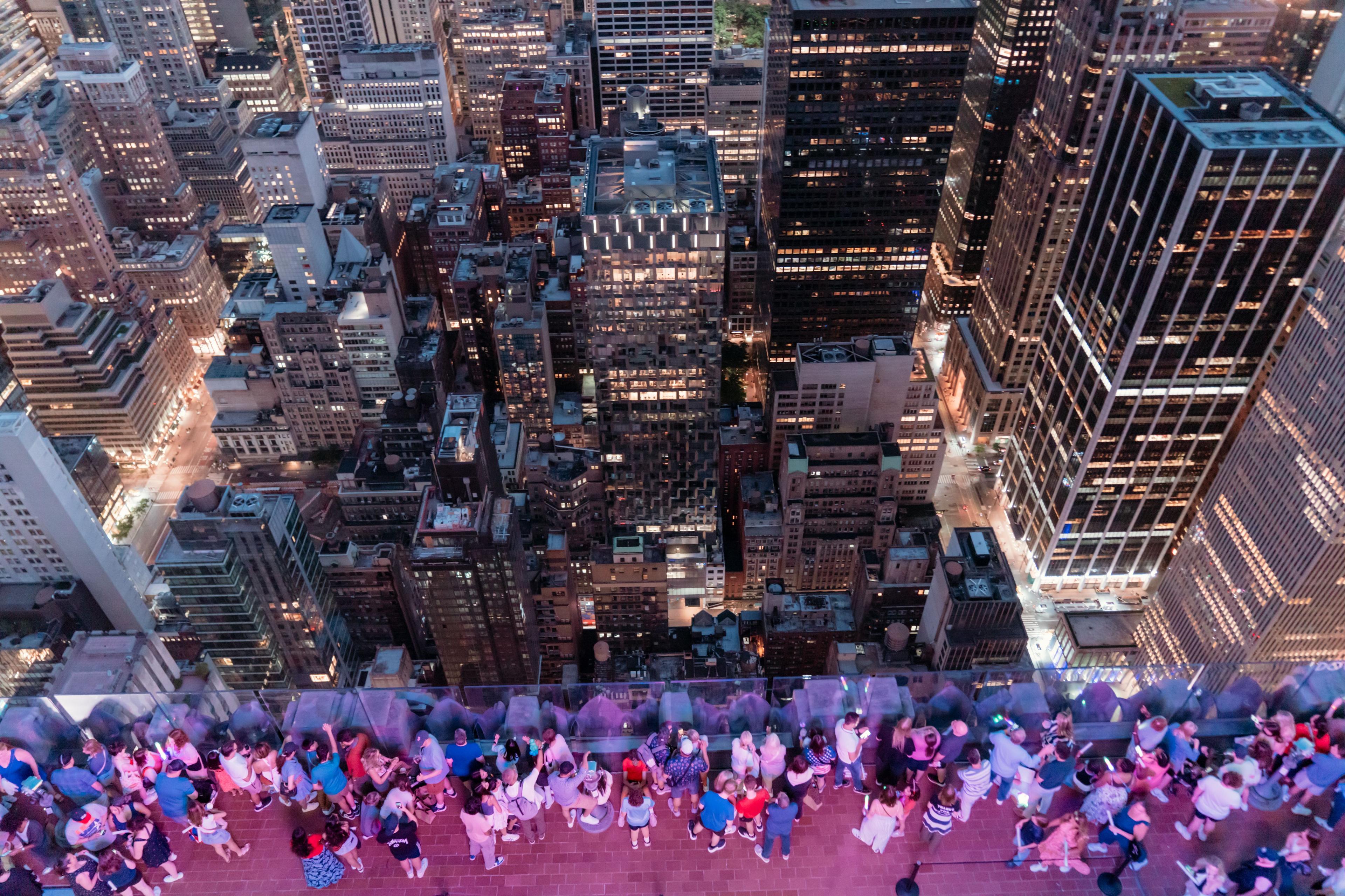 people watching from above