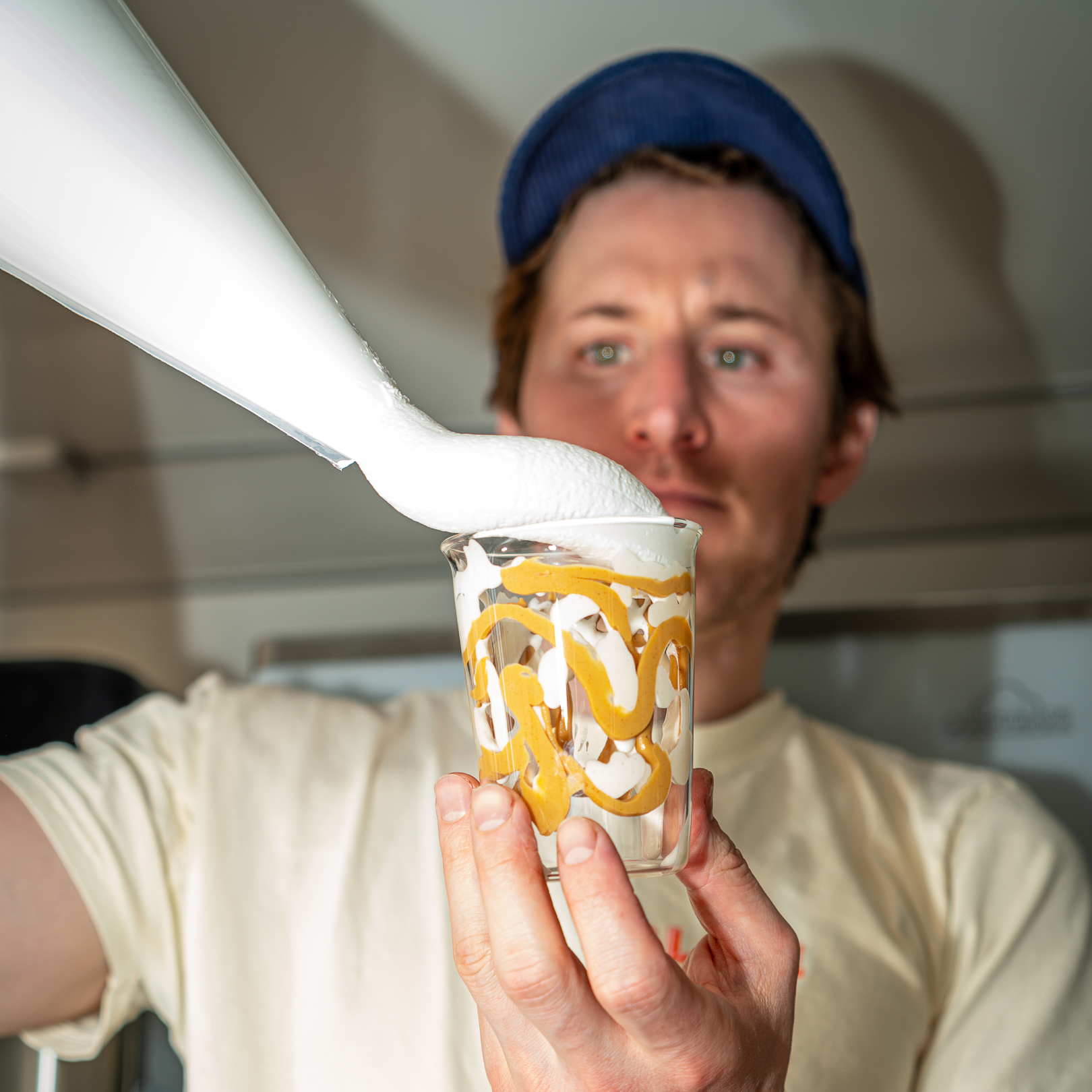 Glace founder Sasha Zabar preparing a dessert