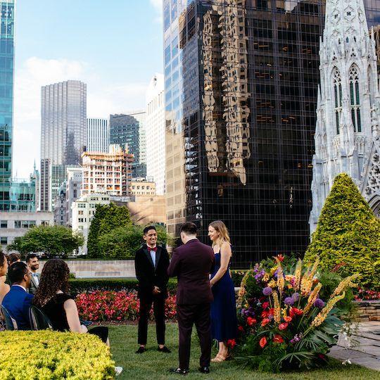 Couple getting married at 620 Loft & Garden