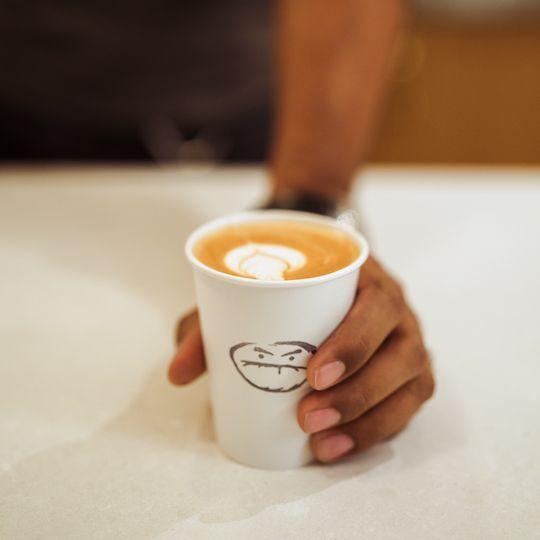 Cup of coffee from Cafe Grumpy at Rockefeller Center