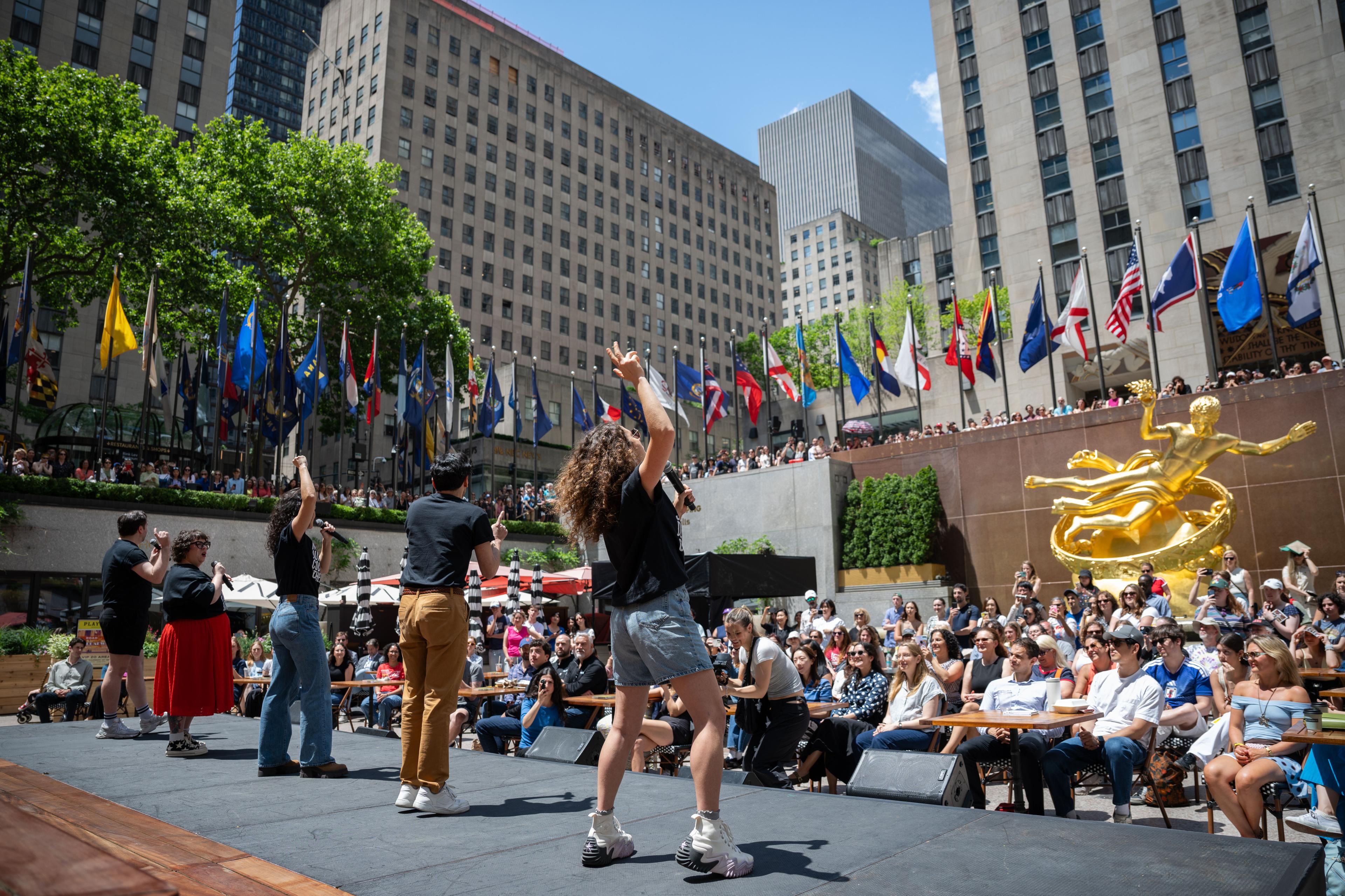 the summer rink at rockefeller center