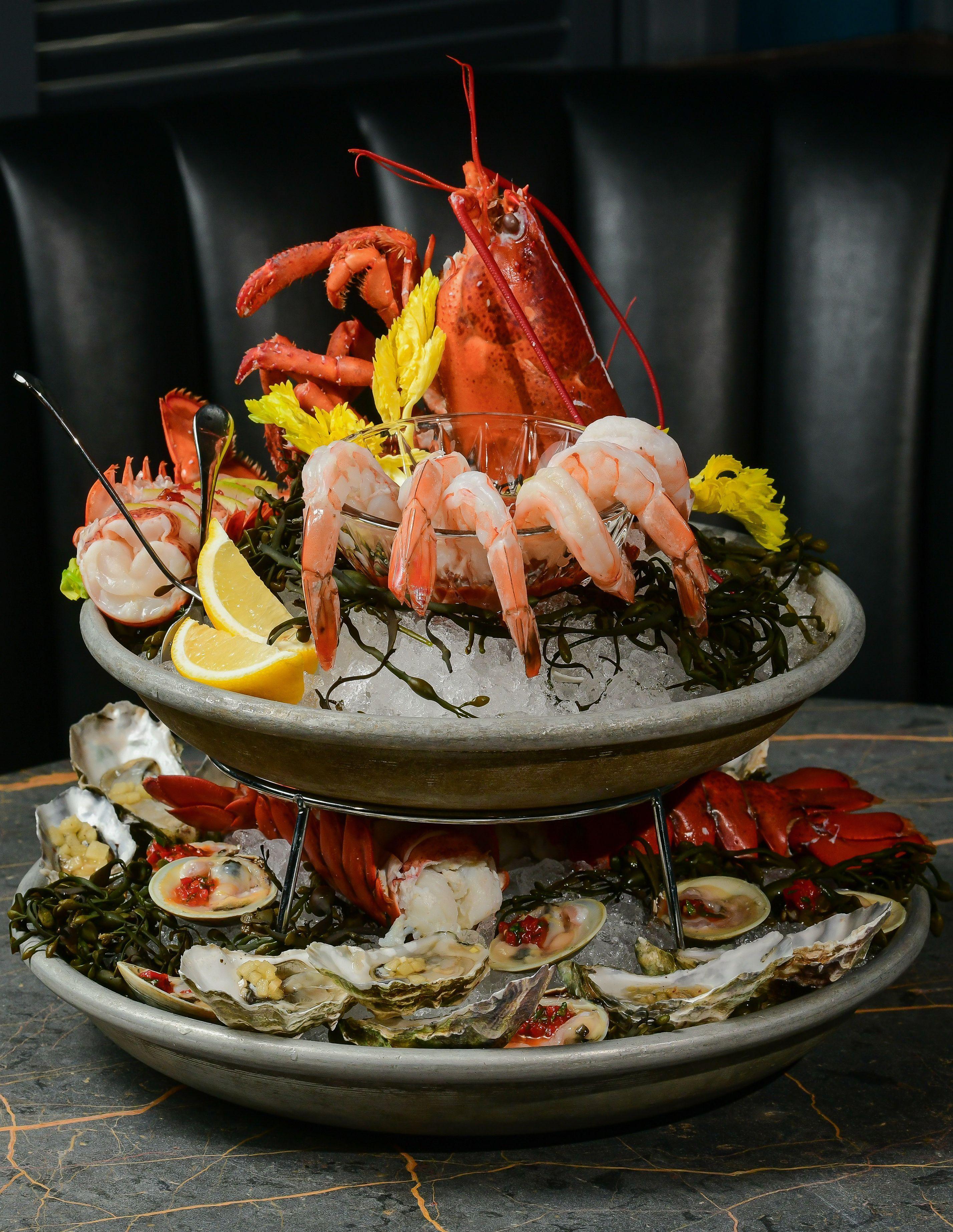 Seafood tower from Pebble Bar