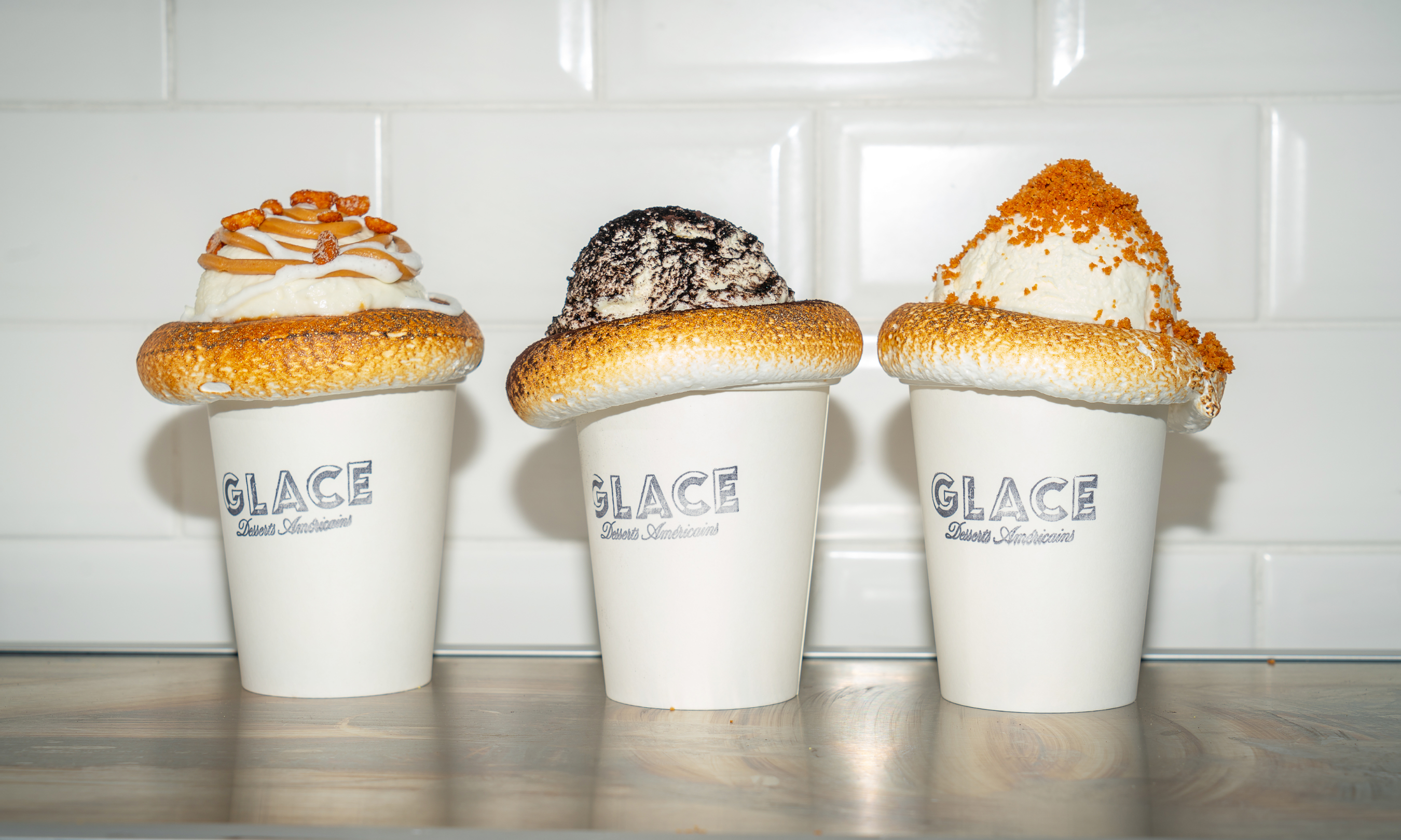 Three different desserts from Glace at Rockefeller Center