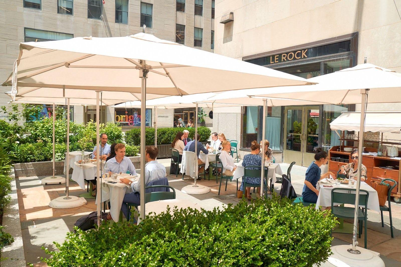 outdoor terrace at Le Rock