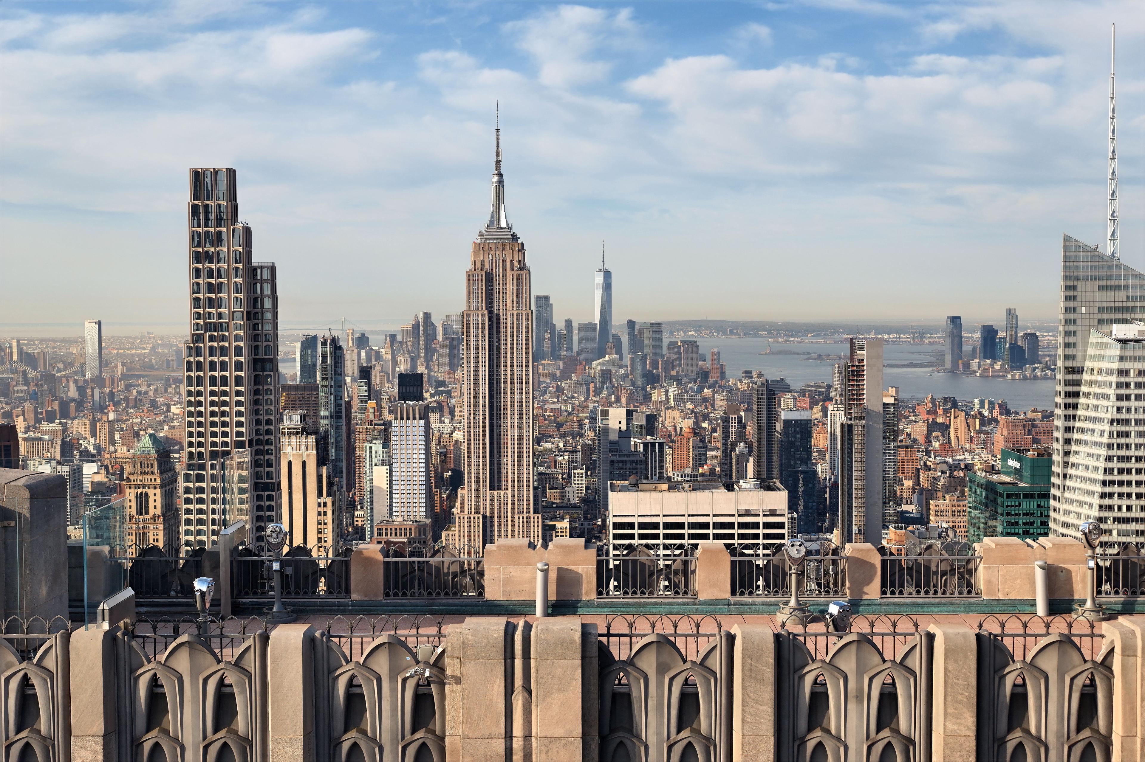 new york city skyline from top of the rock