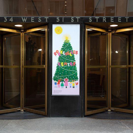 Vinyl mural by Lorraine Nam on display at Rockefeller Center